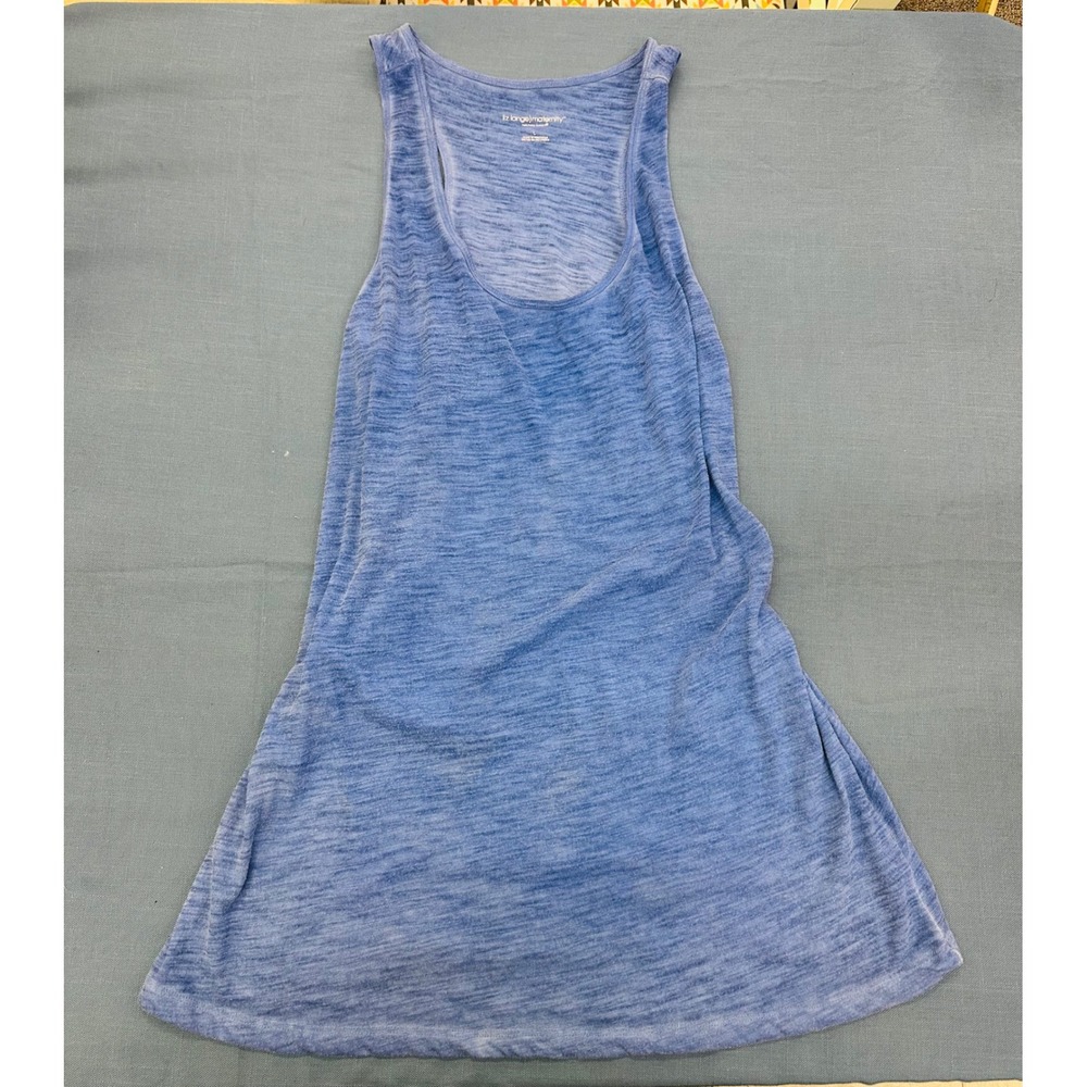 Liz Lange Maternit ~ Blue Space Dye Tank Top Scoop Neck Sleeveless Large
